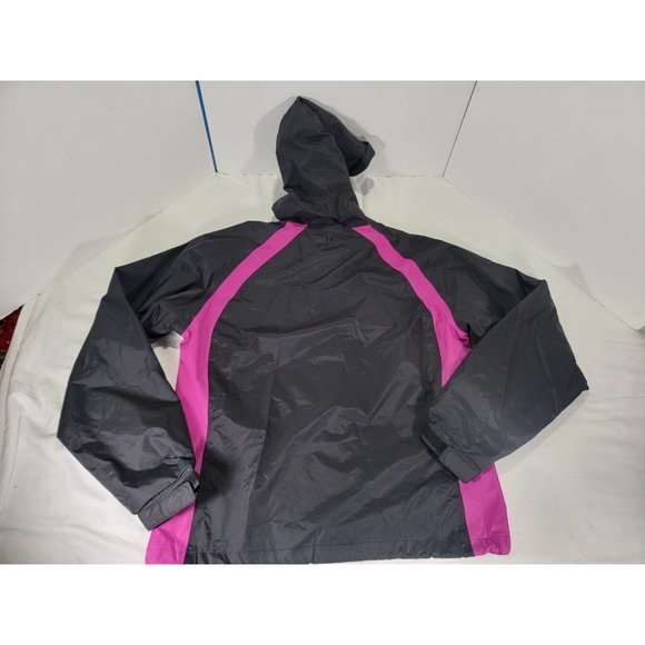 Coleman Size 8‎ Girls Medium Rain Jacket Lightweight Magenta Black Full Zip Hood - Picture 2 of 9